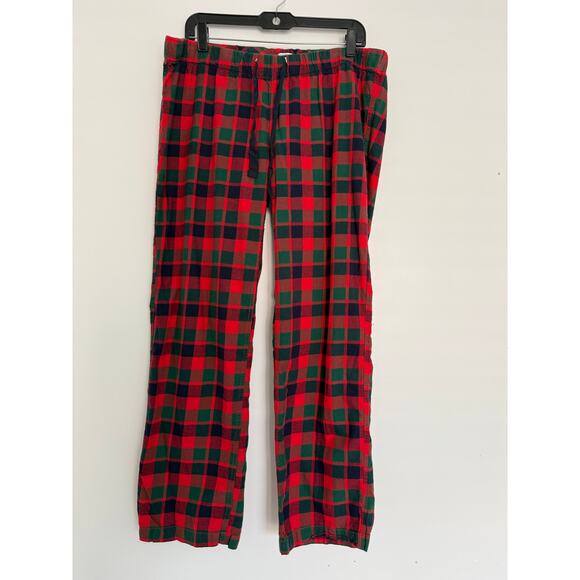 J Crew Factory Red Green Tartan Plaid Pajama Pants Large Christmas Holiday PJs - Picture 1 of 10